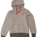 Felpa con cappuccio da uomo Nike in cotone color block grigio medio