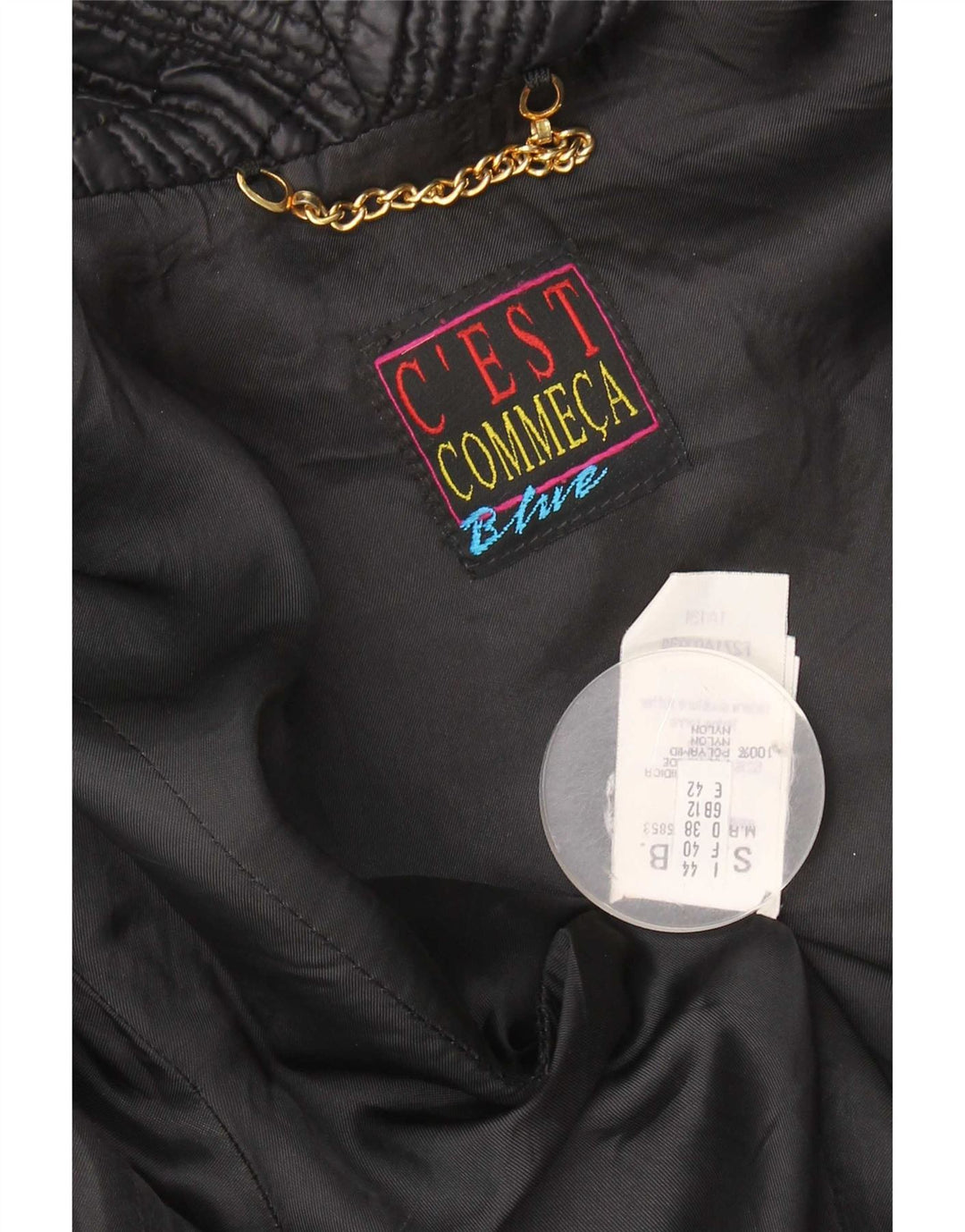 Giacca imbottita da donna vintage UK 12 nylon nero medio