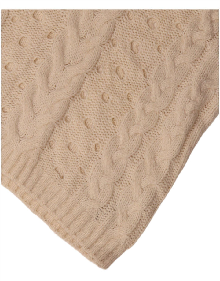 Canotta oversize da donna Zara UK 16 grande in acrilico bianco sporco
