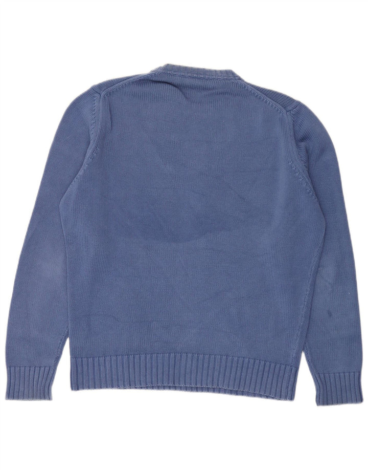 Maglione maglione girocollo da uomo Zara in cotone blu medio