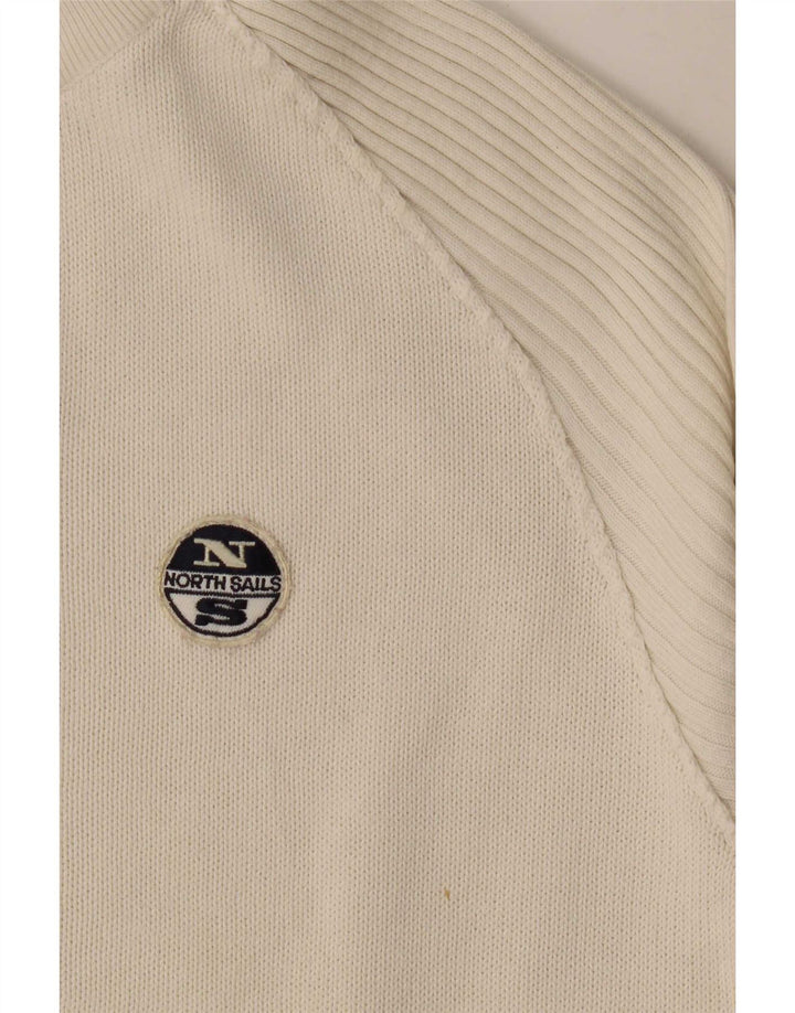 Maglione da uomo North Sails con zip e collo grande in cotone beige