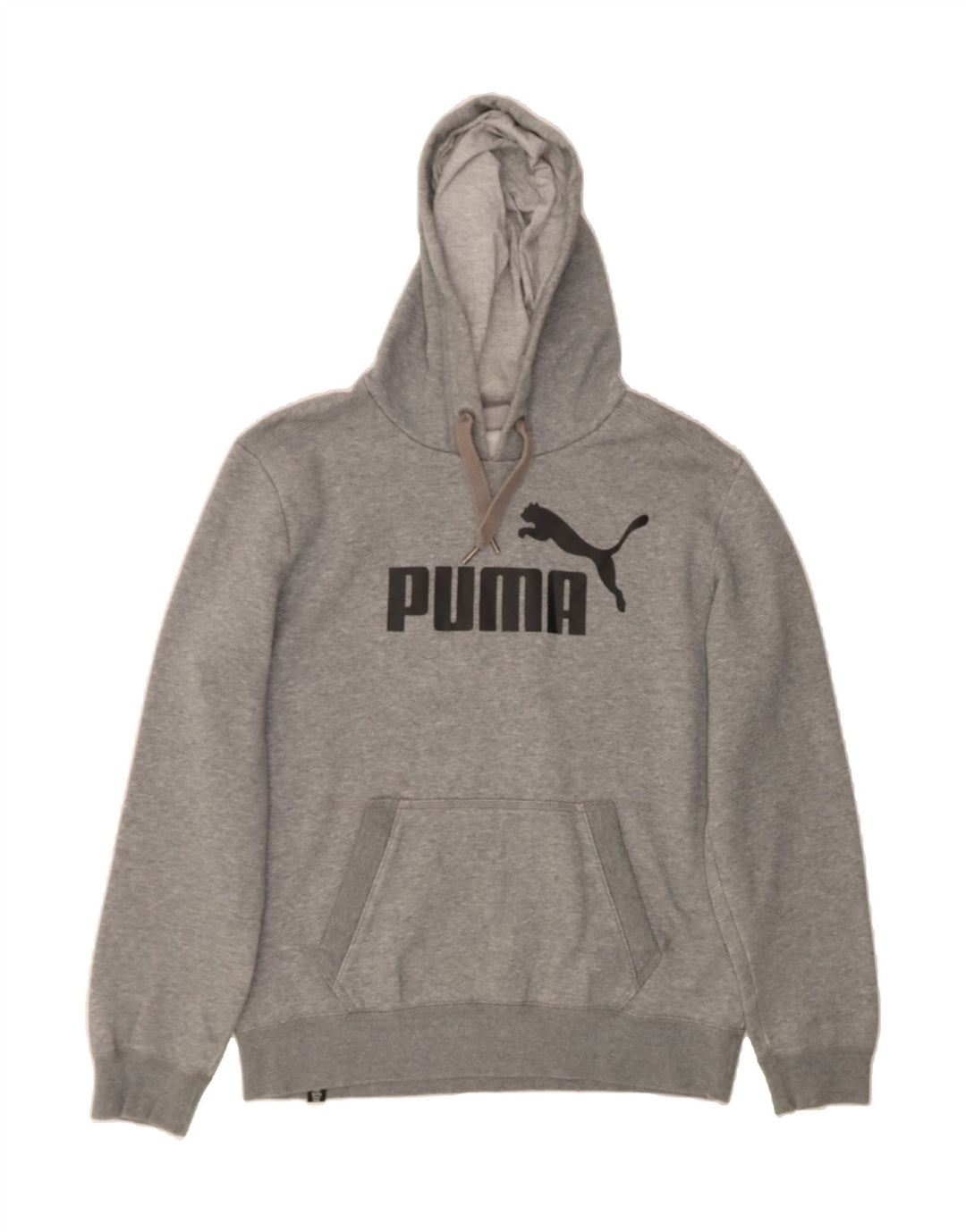 PUMA Mens Graphic Hoodie Jumper Medium Grey Cotton Vintage Puma and Second-Hand Puma from Messina Hembry 