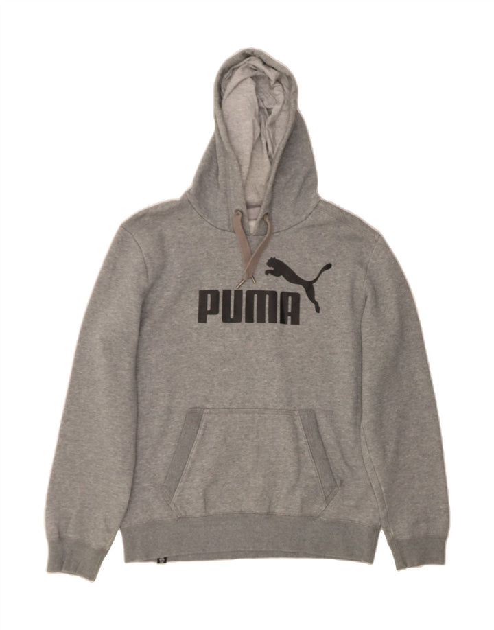 PUMA Mens Graphic Hoodie Jumper Medium Grey Cotton Vintage Puma and Second-Hand Puma from Messina Hembry 