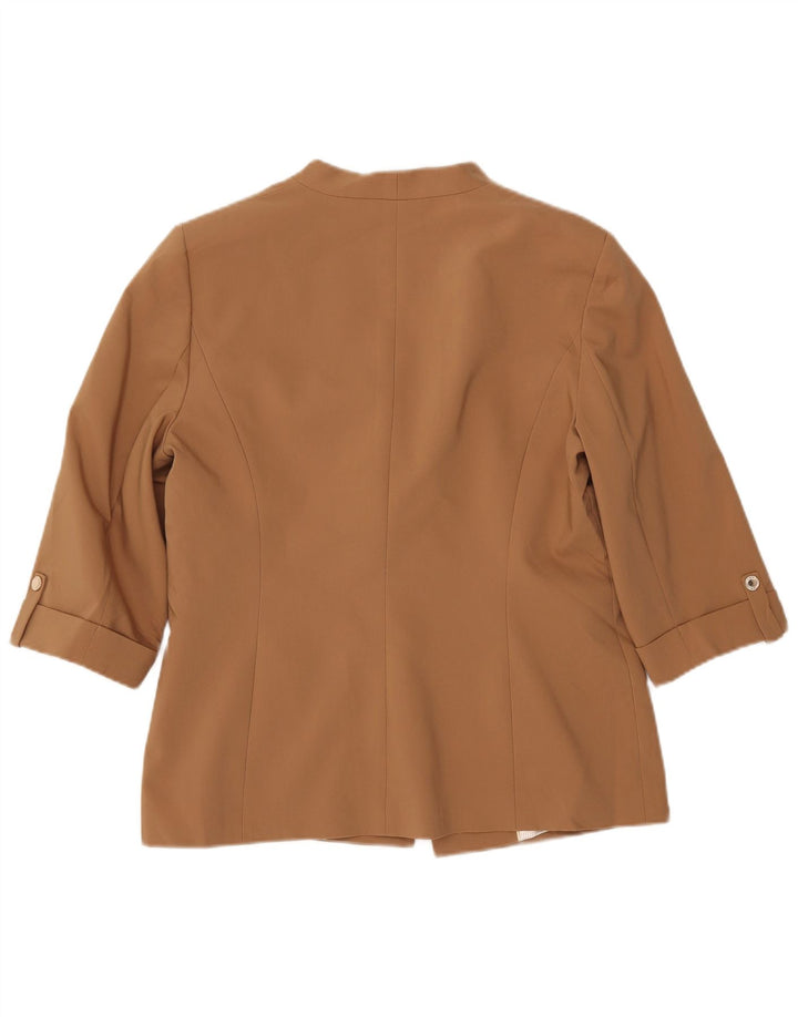 CALVIN KLEIN Giacca blazer da donna con maniche a 3/4 e 1 bottone US 16 XL Beige