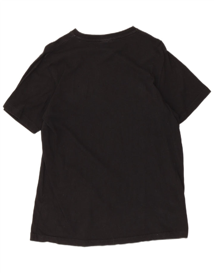 ELLESSE Womens Graphic T-Shirt Top UK 12 Medium Black Cotton