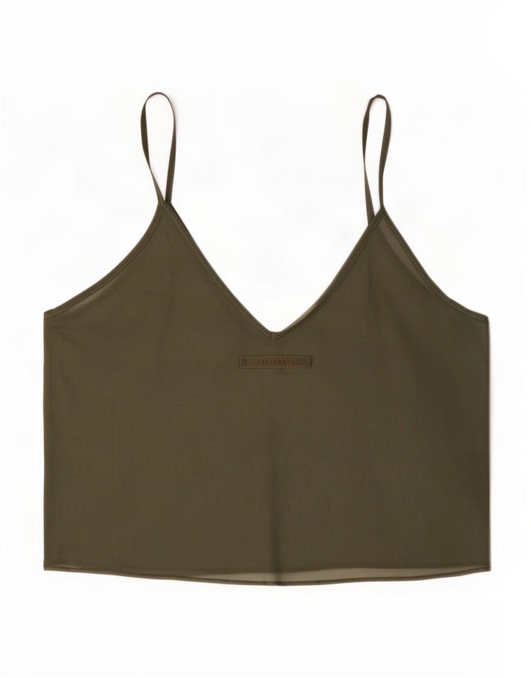 Top corto trasparente da donna Zara UK 12 medio cachi