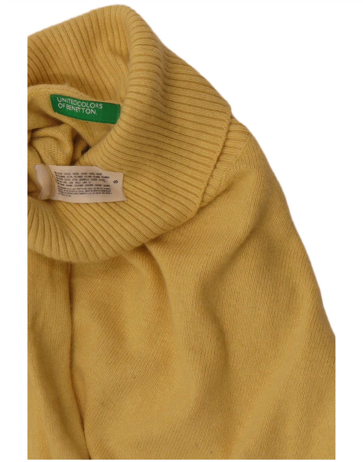 Maglione da donna a collo alto Benetton da donna UK 10 piccolo in viscosa gialla