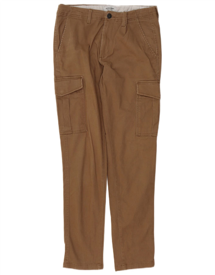 Pantaloni cargo slim da uomo Jack & Jones W32 L30 in cotone marrone
