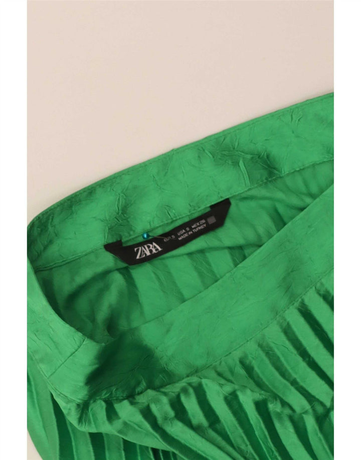Gonna lunga a pieghe Zara da donna piccola W26 verde