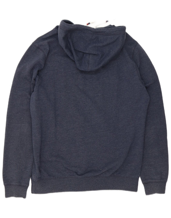 Maglione con cappuccio e zip da uomo Tommy Hilfiger grande in cotone blu navy