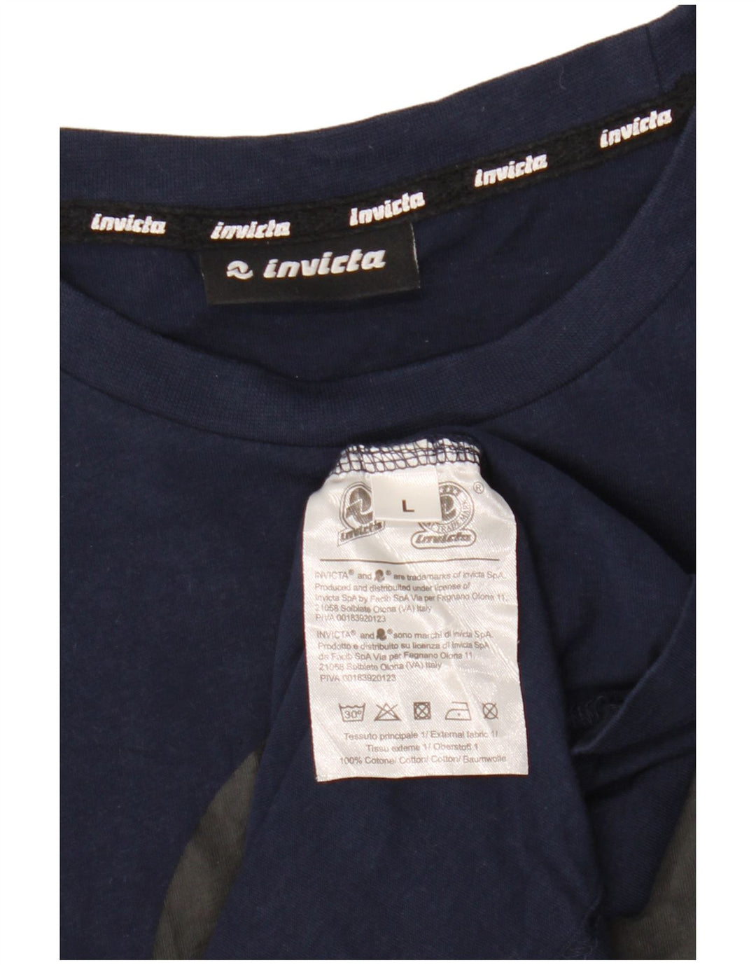 T-shirt grafica da uomo Invicta Top Large in cotone blu navy