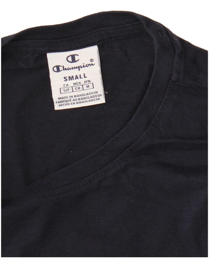 CHAMPION Womens Graphic T-Shirt Top UK 10 Small Navy Blue