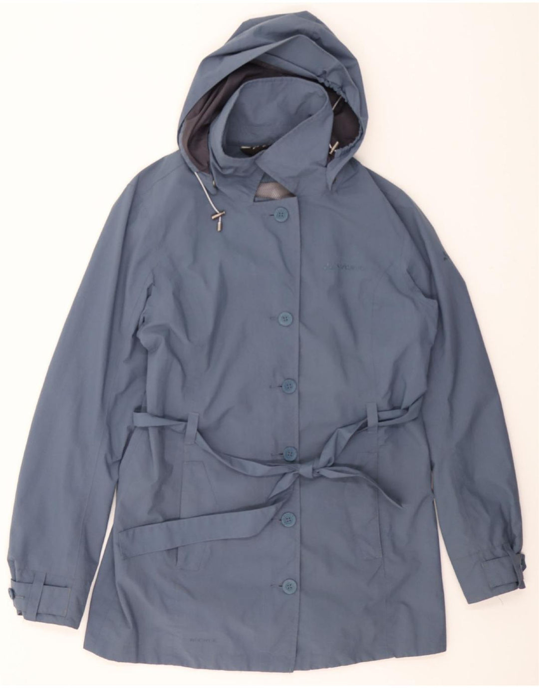 VAUDE Womens Hooded Raincoat EU 40 Medium Blue Polyamide Vintage Vaude and Second-Hand Vaude from Messina Hembry 