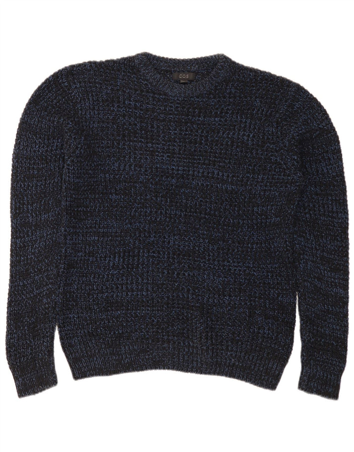 Maglione girocollo da uomo Cos piccolo in cotone screziato blu navy