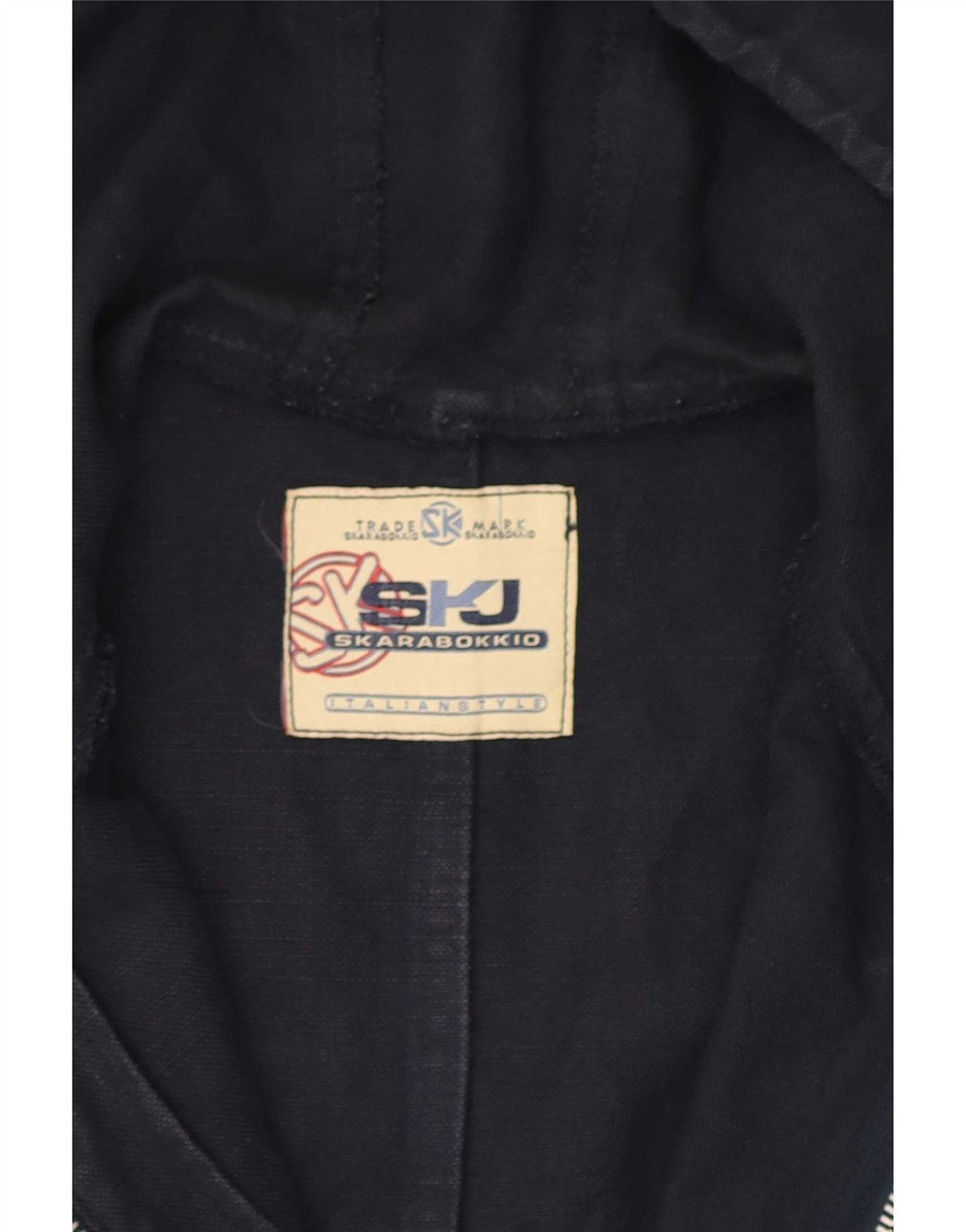 Giacca utilitaria vintage da uomo con cappuccio UK 38 medio blu navy
