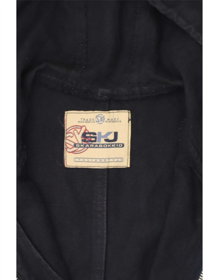 Giacca utilitaria vintage da uomo con cappuccio UK 38 medio blu navy