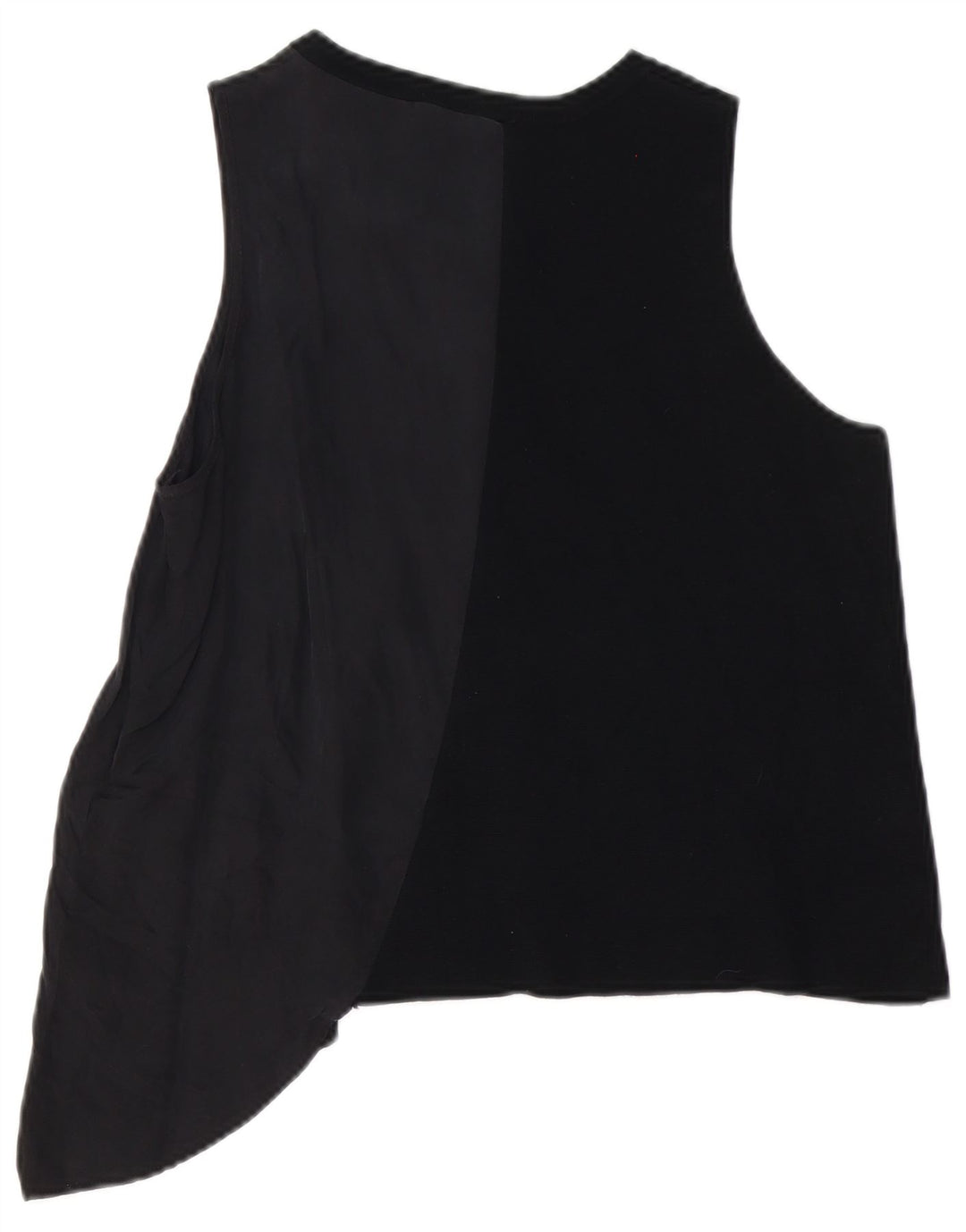 Canotta asimmetrica da donna Zara UK 16 grande cupro nero