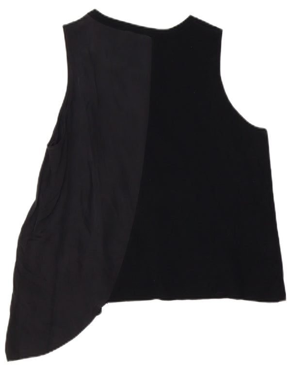 Canotta asimmetrica da donna Zara UK 16 grande cupro nero