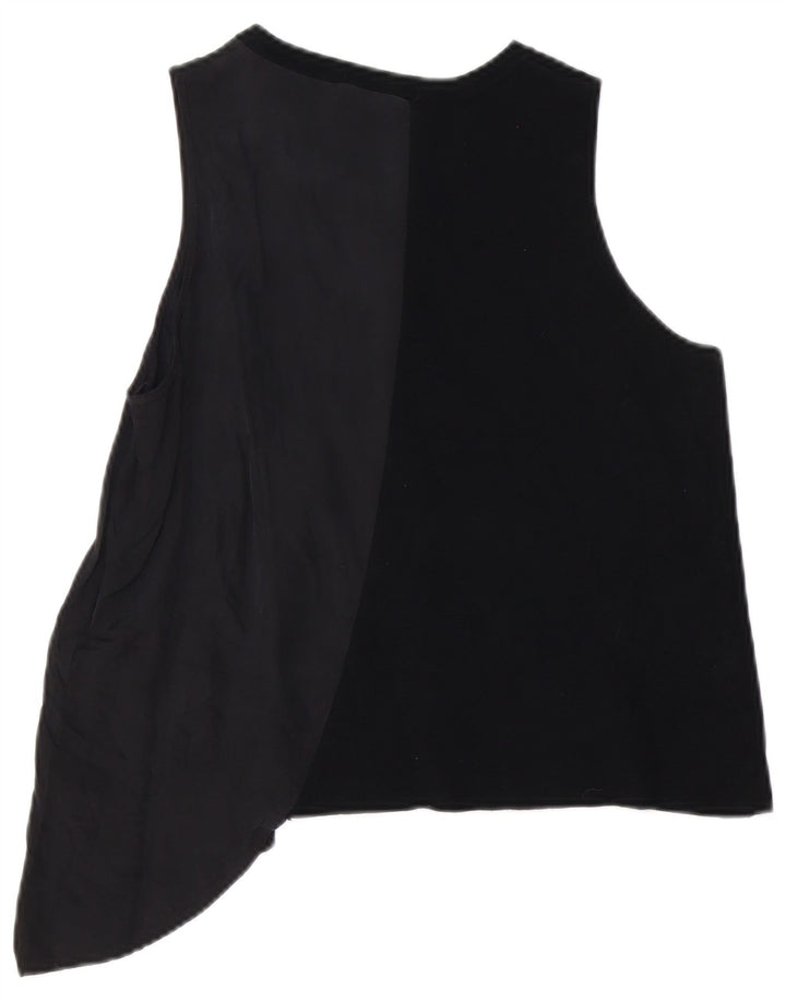 Canotta asimmetrica da donna Zara UK 16 grande cupro nero