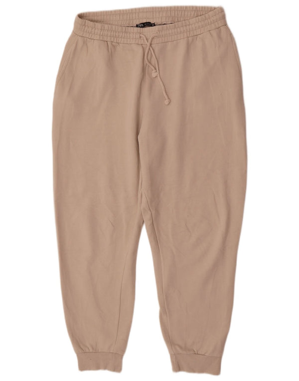 Pantaloni da tuta da donna Zara Joggers UK 16 Large Beige Cotton
