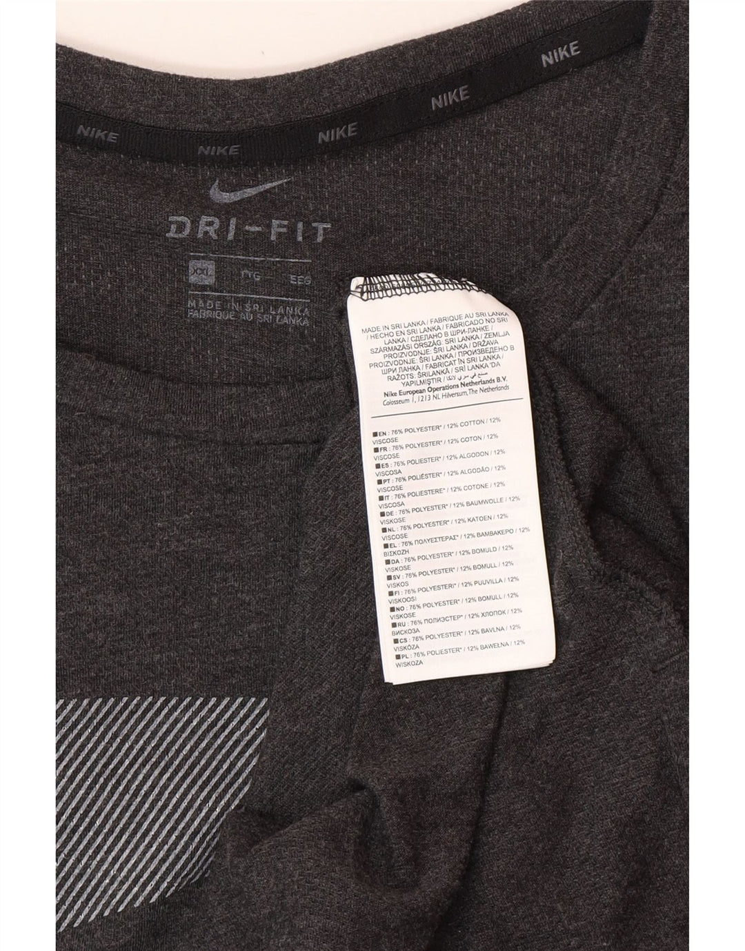 T-shirt grafica da uomo NIKE Dri Fit Top 2XL cotone gessato grigio