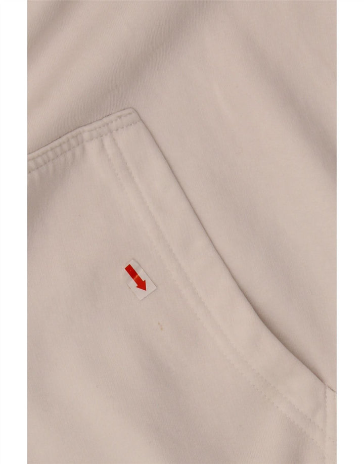 KARL KANI Felpa con cappuccio grafica da uomo ampia vestibilità piccola in cotone bianco