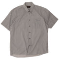 Camicia da uomo a maniche corte Regular Fit Pierre Cardin XL grigio Chevron poliestere