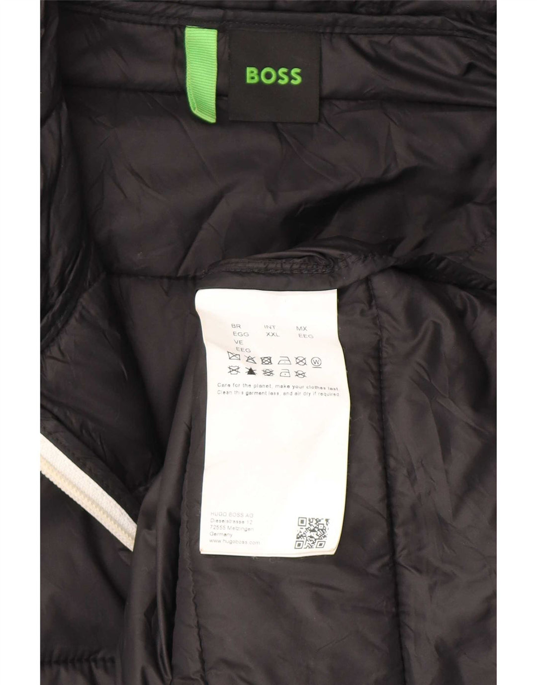 Giacca imbottita con cappuccio da uomo Hugo Boss UK 44 2XL Poliammide nera