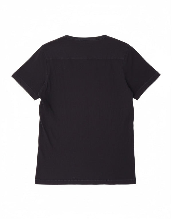 FCUK Womens Graphic T-Shirt Top UK 14 Large Black Cotton