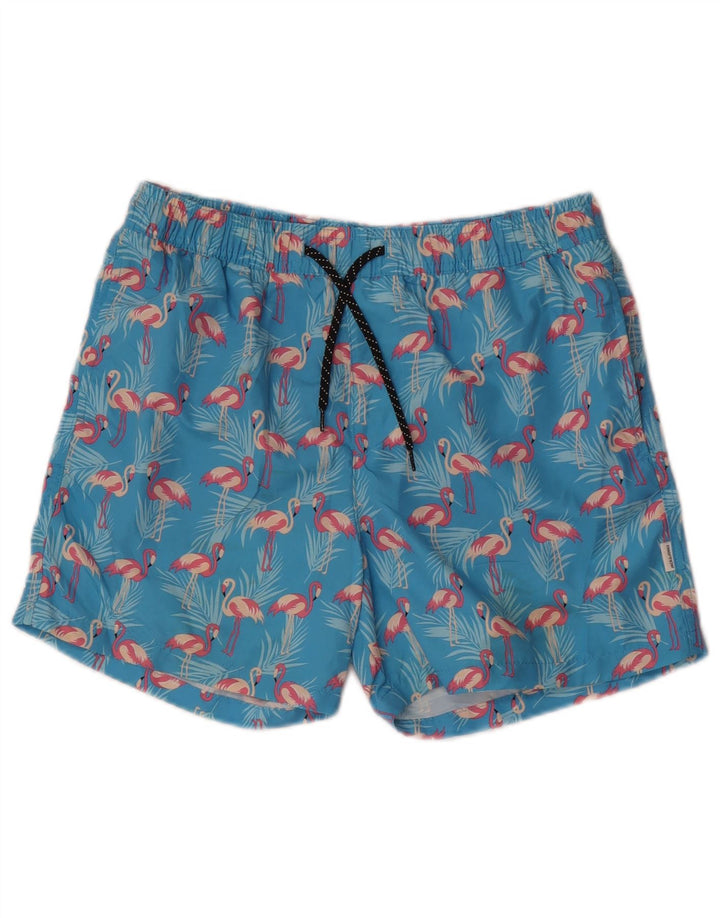 Jack & Jones Pantaloncini da bagno da uomo con motivo astratto piccoli blu