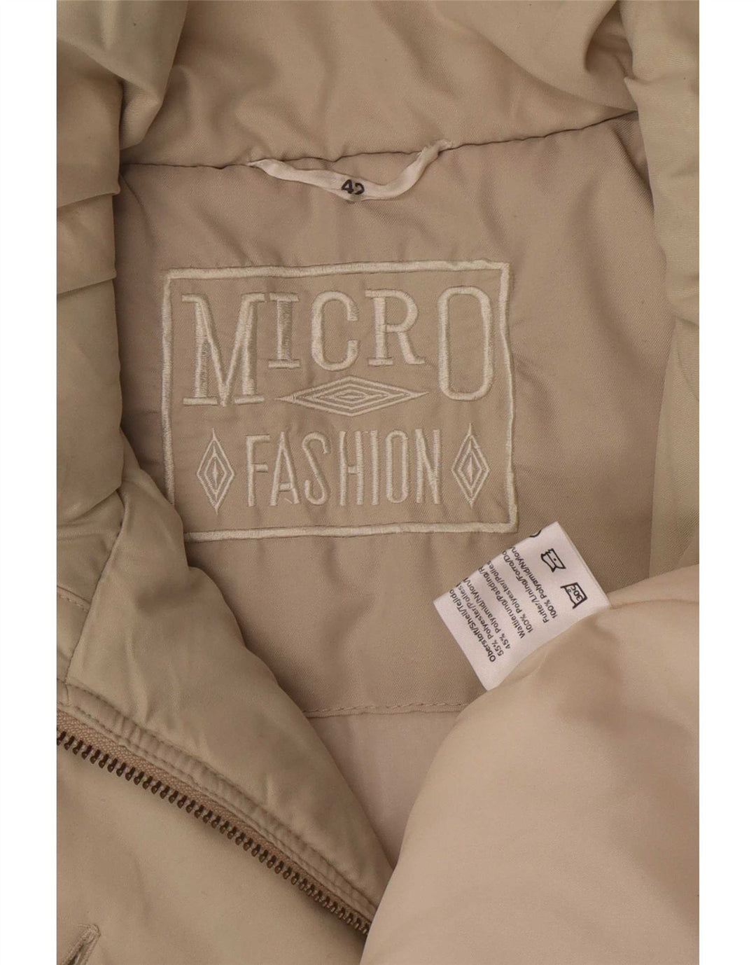 Cappotto imbottito ampio da donna vintage EU 42 grande poliestere beige