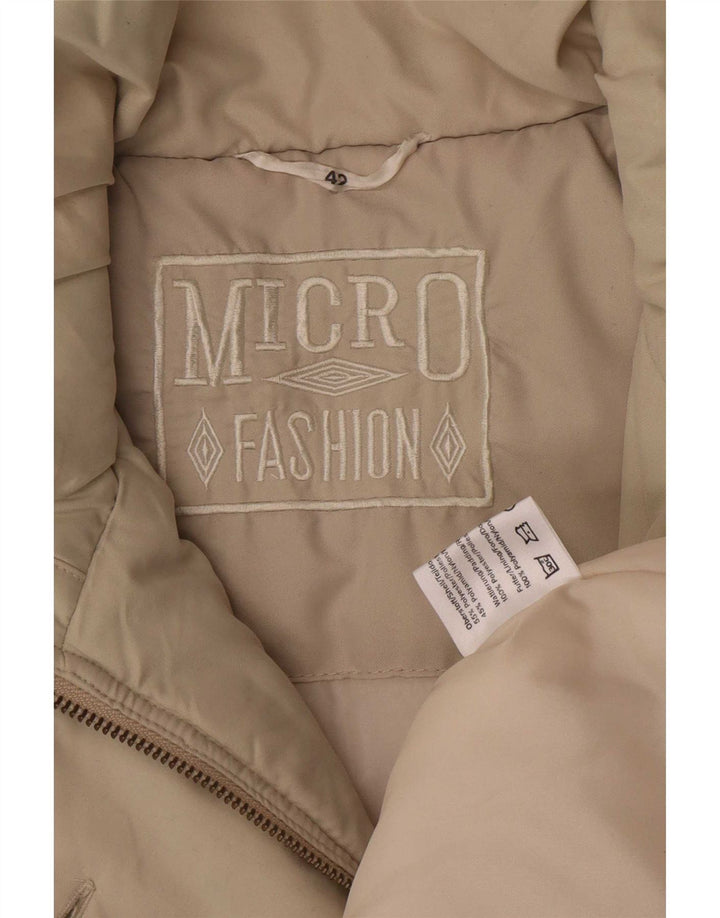 Cappotto imbottito ampio da donna vintage EU 42 grande poliestere beige