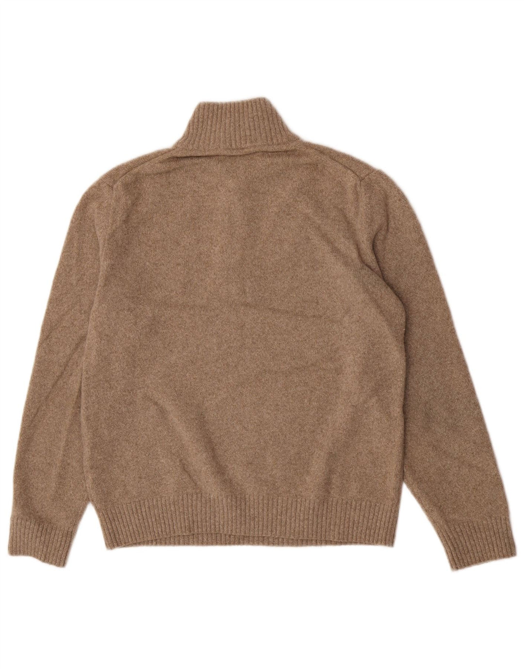 Marlboro Classics Maglione da uomo con zip e collo grande in lana beige