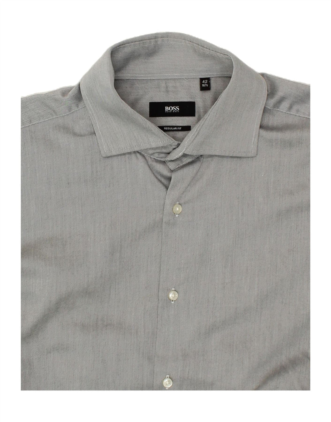 HUGO BOSS Mens Formal Shirt Size 16 1/2 42 Large Grey Cotton Vintage Hugo Boss and Second-Hand Hugo Boss from Messina Hembry 