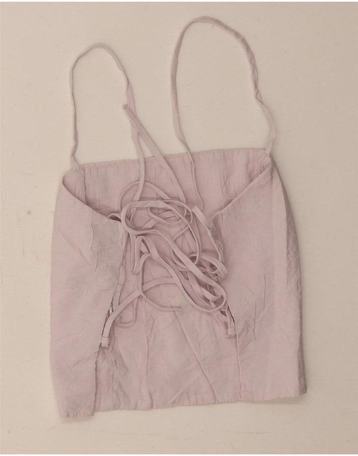 Top corto a corsetto da donna Zara UK 8 piccolo viola modal