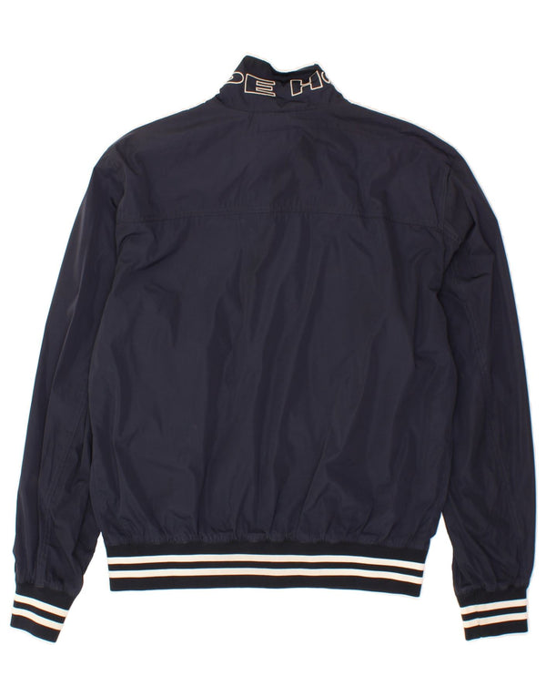 CAPE HORN Womens Graphic Bomber Jacket EU 40 Large Navy Blue Polyester