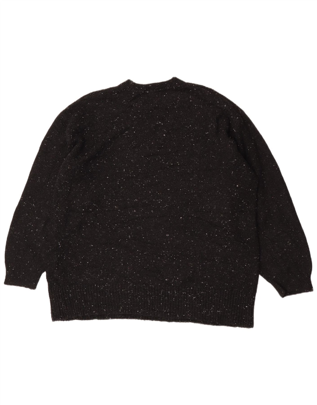Maglione girocollo oversize da donna Zara UK 10 piccolo nero chiazzato