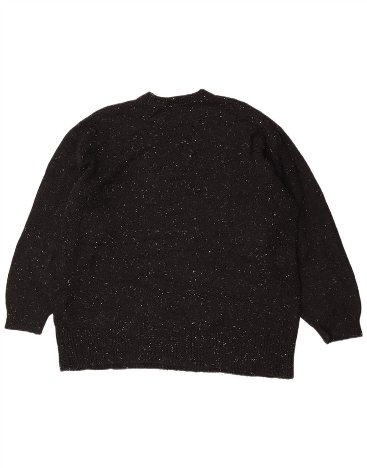 Maglione girocollo oversize da donna Zara UK 10 piccolo nero chiazzato