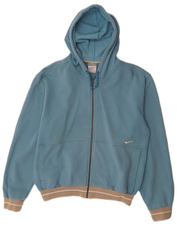 Felpa con cappuccio e zip da donna Nike UK 8/10 Small Blue Cotton Sports