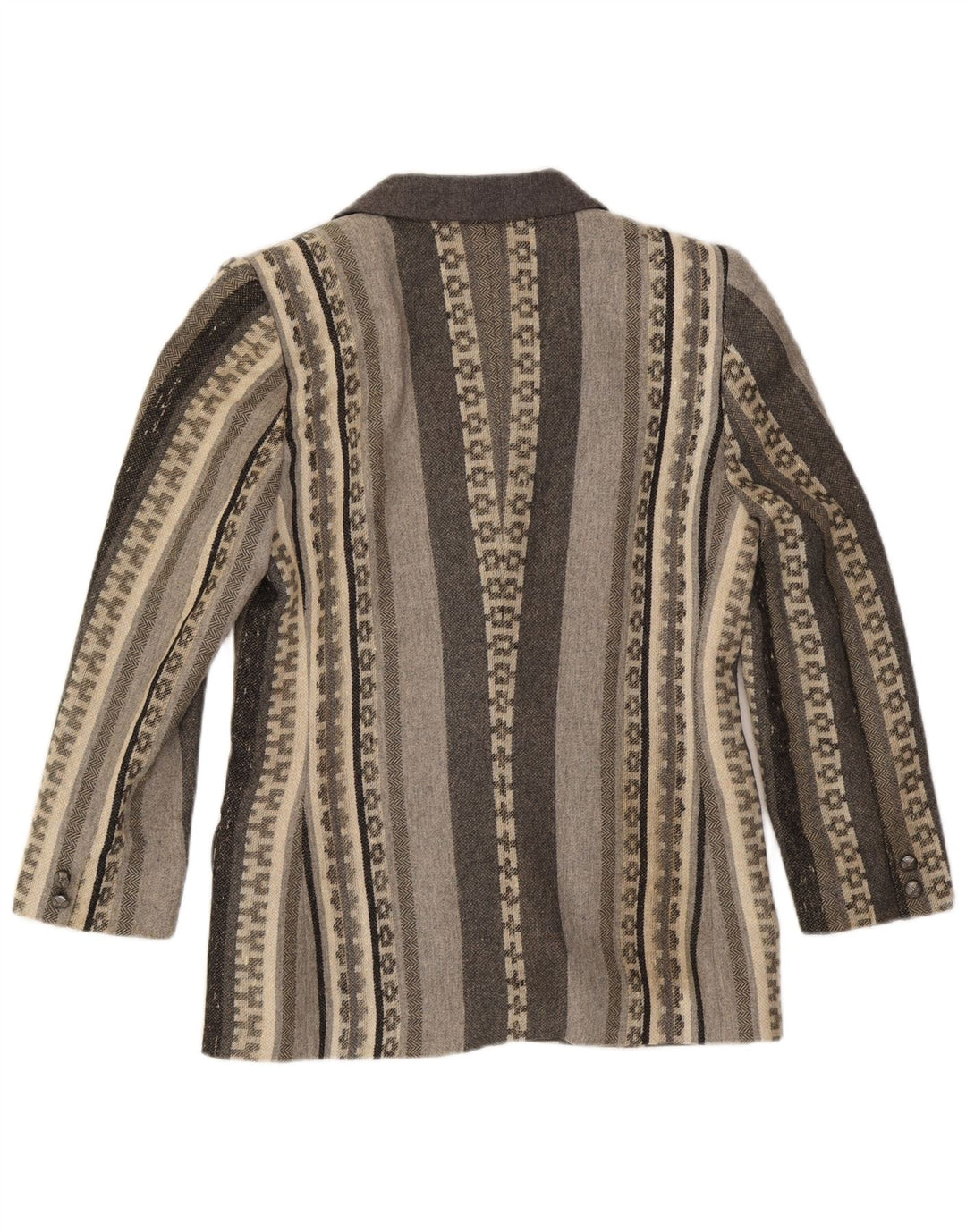 HEAVEN Giacca blazer a 3 bottoni da donna IT 46 Lana geometrica grigia grande