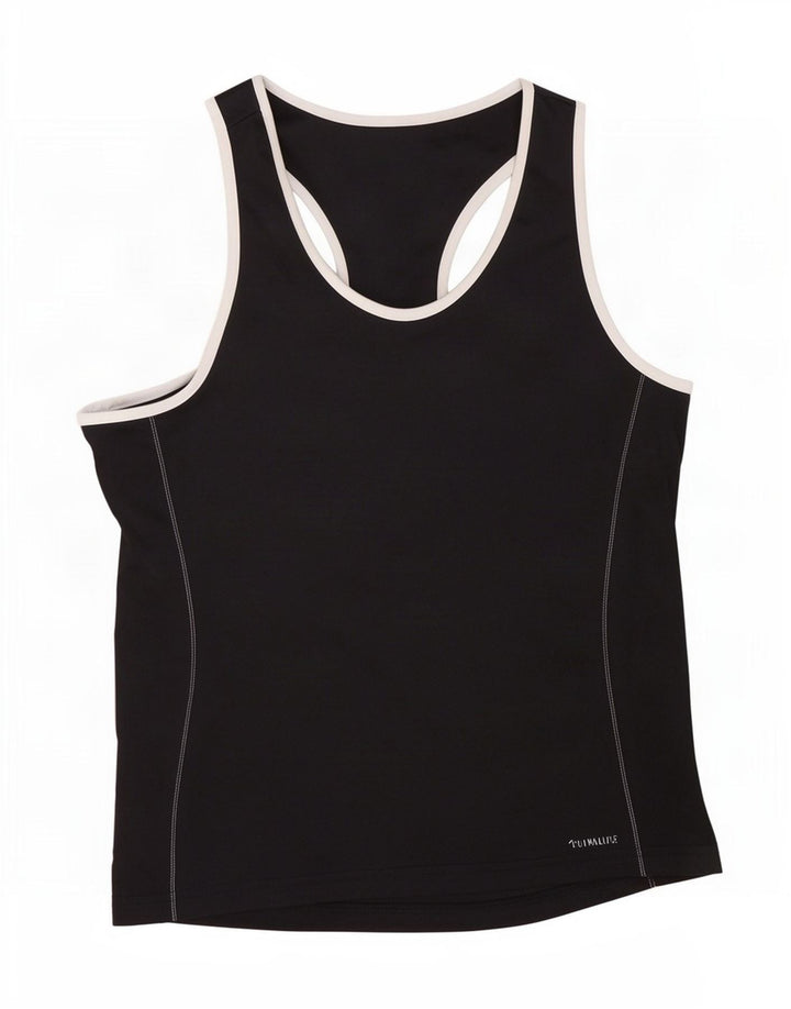 Canotta Adidas da donna UK 16/18 grande poliestere nero