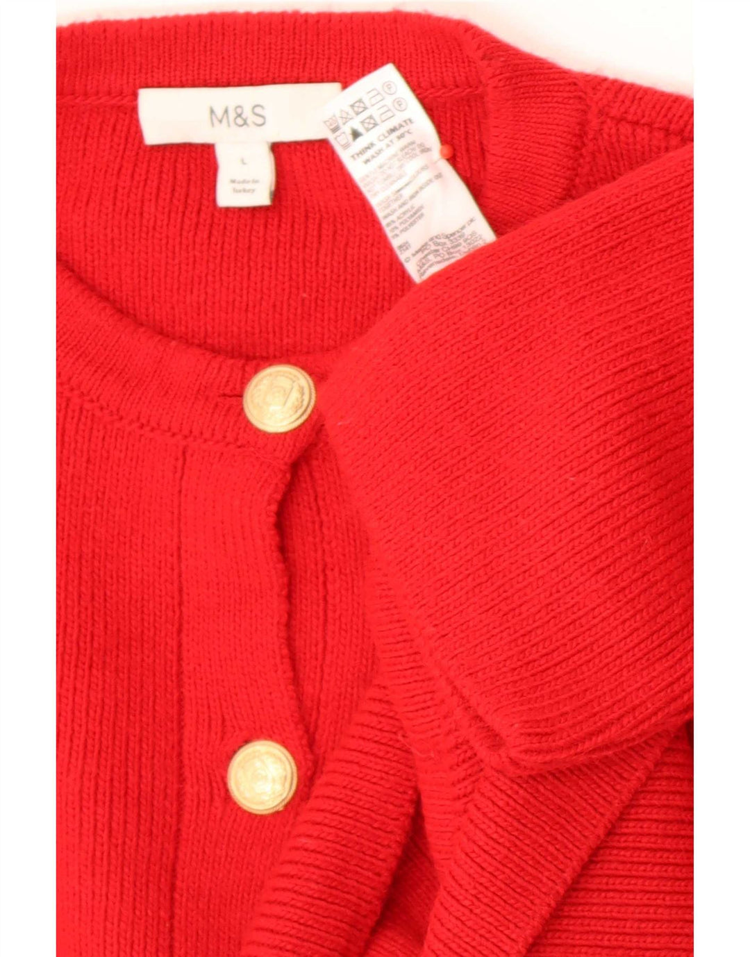 Maglione cardigan oversize da donna Marks & Spencer UK 16 grande acrilico rosso