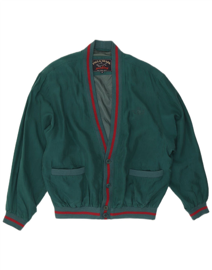 Giubbotto bomber da yachting da uomo Paul & Shark UK 38 Seta verde medio