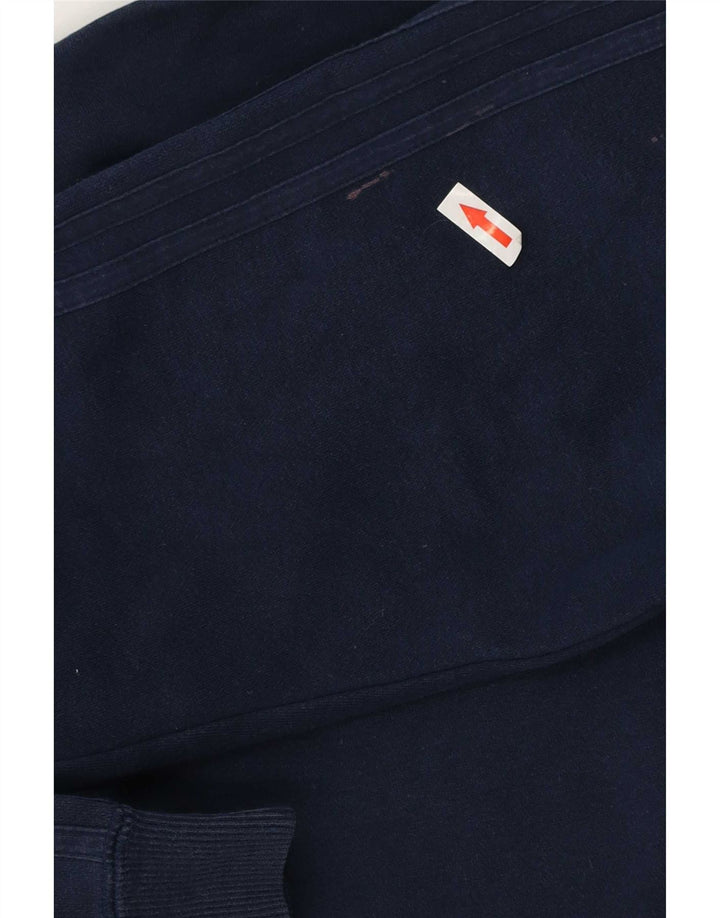 Maglione con cappuccio e zip da uomo Adidas in cotone blu navy medio