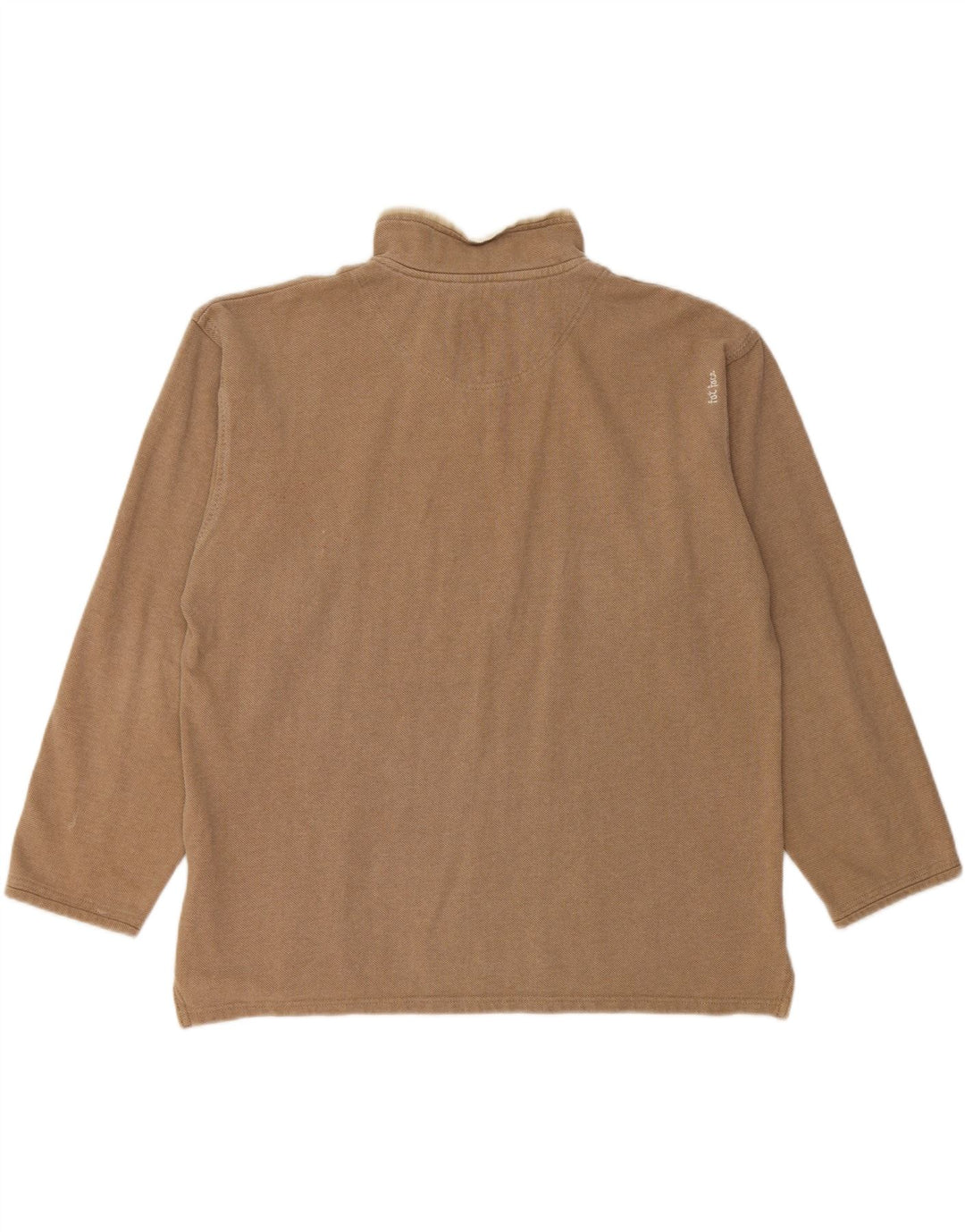 Felpa da uomo con collo con zip Fat Face, cotone beige medio