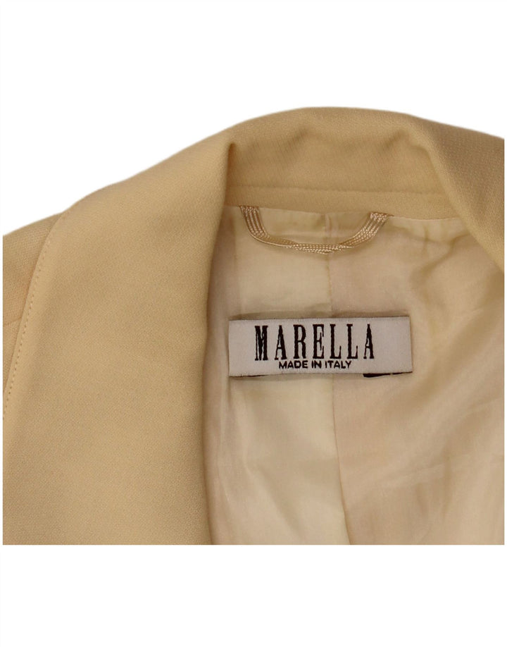 MARELLA Giacca blazer doppiopetto da donna UK 16 grande lana gialla