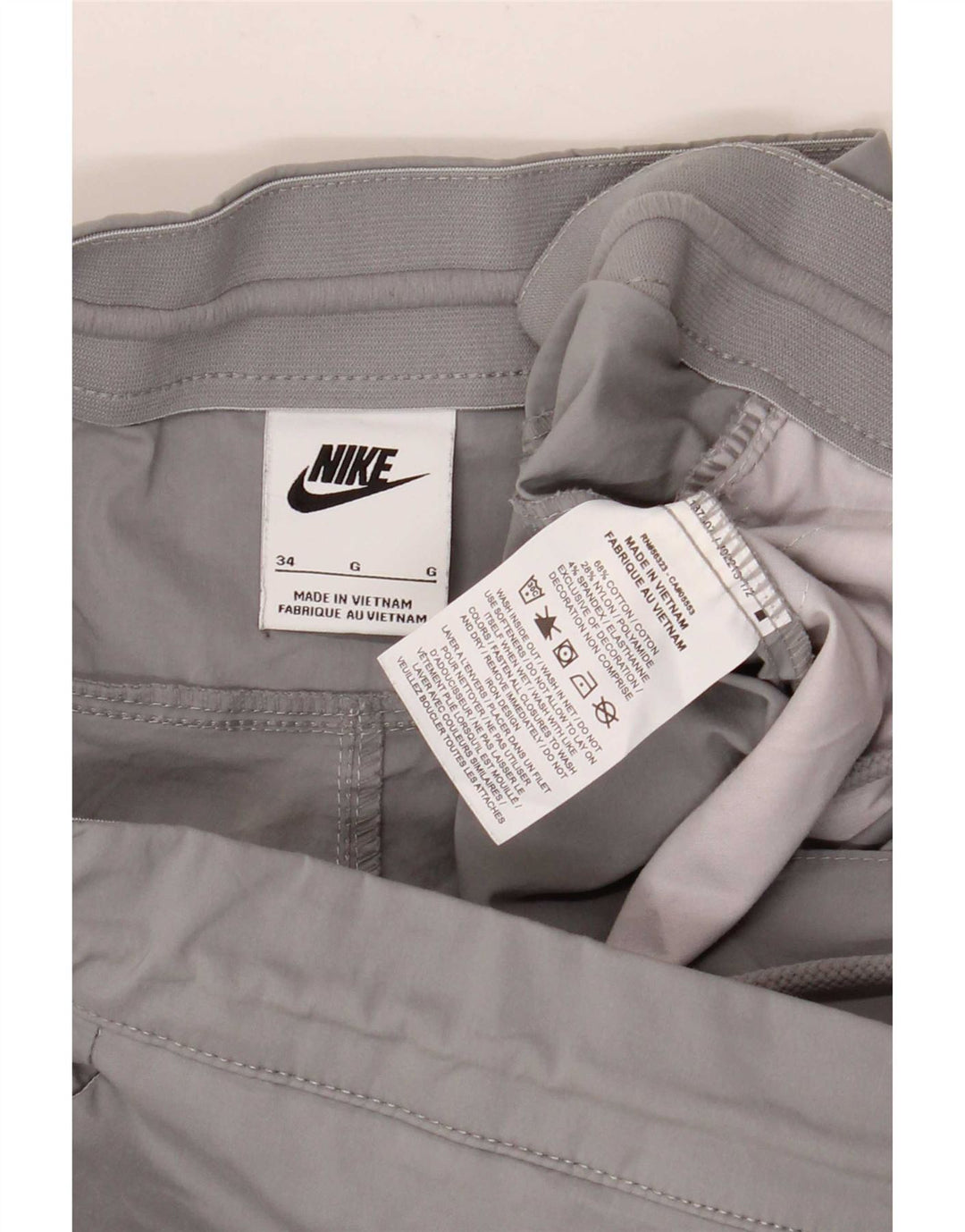 Pantaloni cargo dritti da uomo Nike W34 L28 cotone grigio