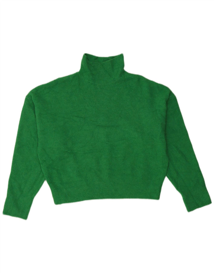 Maglione corto oversize a collo alto corto da donna Zara UK 6 XS verde