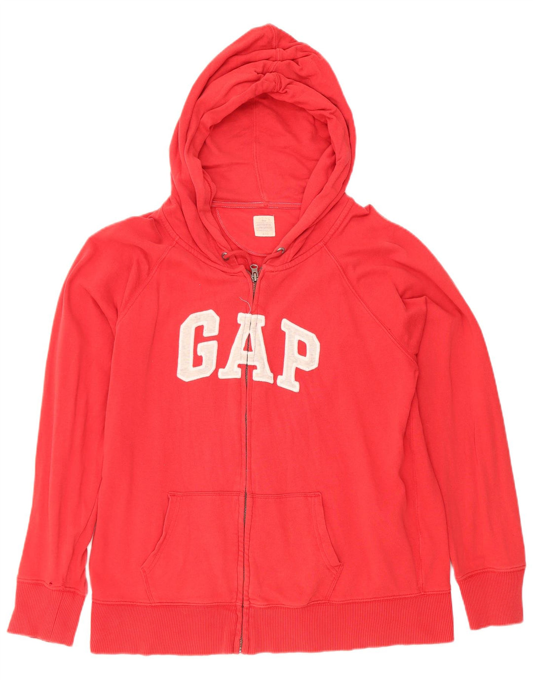 Felpa con cappuccio e zip grafica da uomo Gap XL in cotone rosso