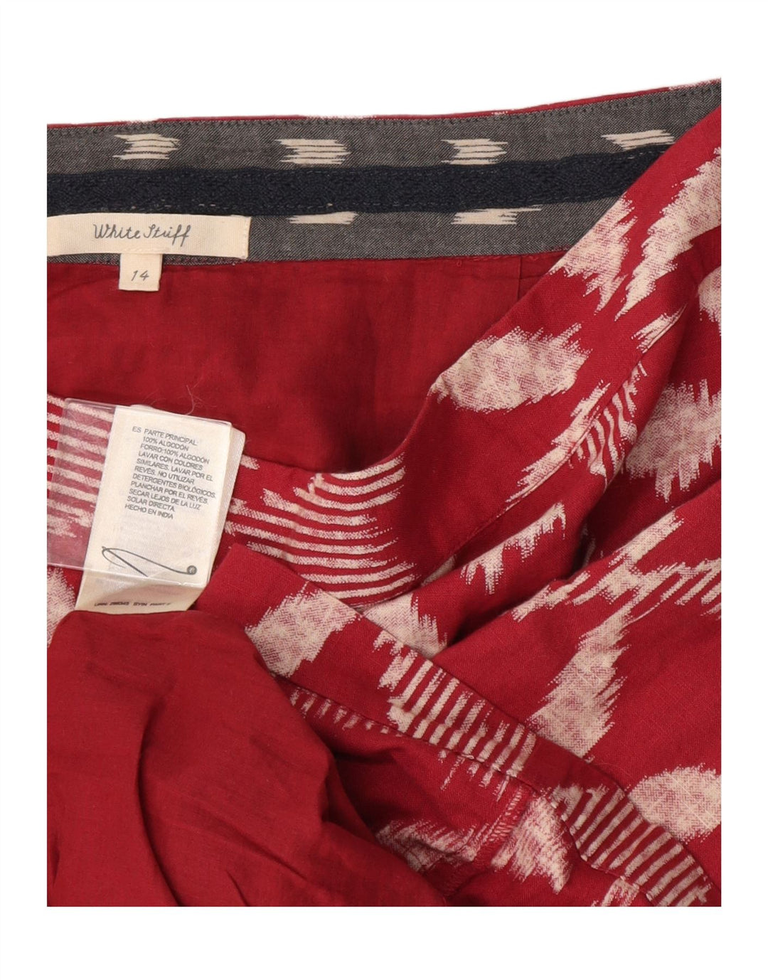 Minigonna da donna White Stuff UK 14 Grande W34 Cotone floreale bordeaux